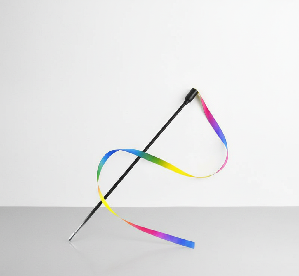 Rainbow Ribbon Cat Teaser™ – Interactive Wand Toy