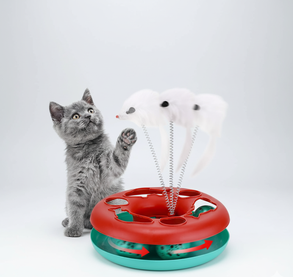 Interactive Cat Fun Tower™ – Multi-Level Indoor Play Toy