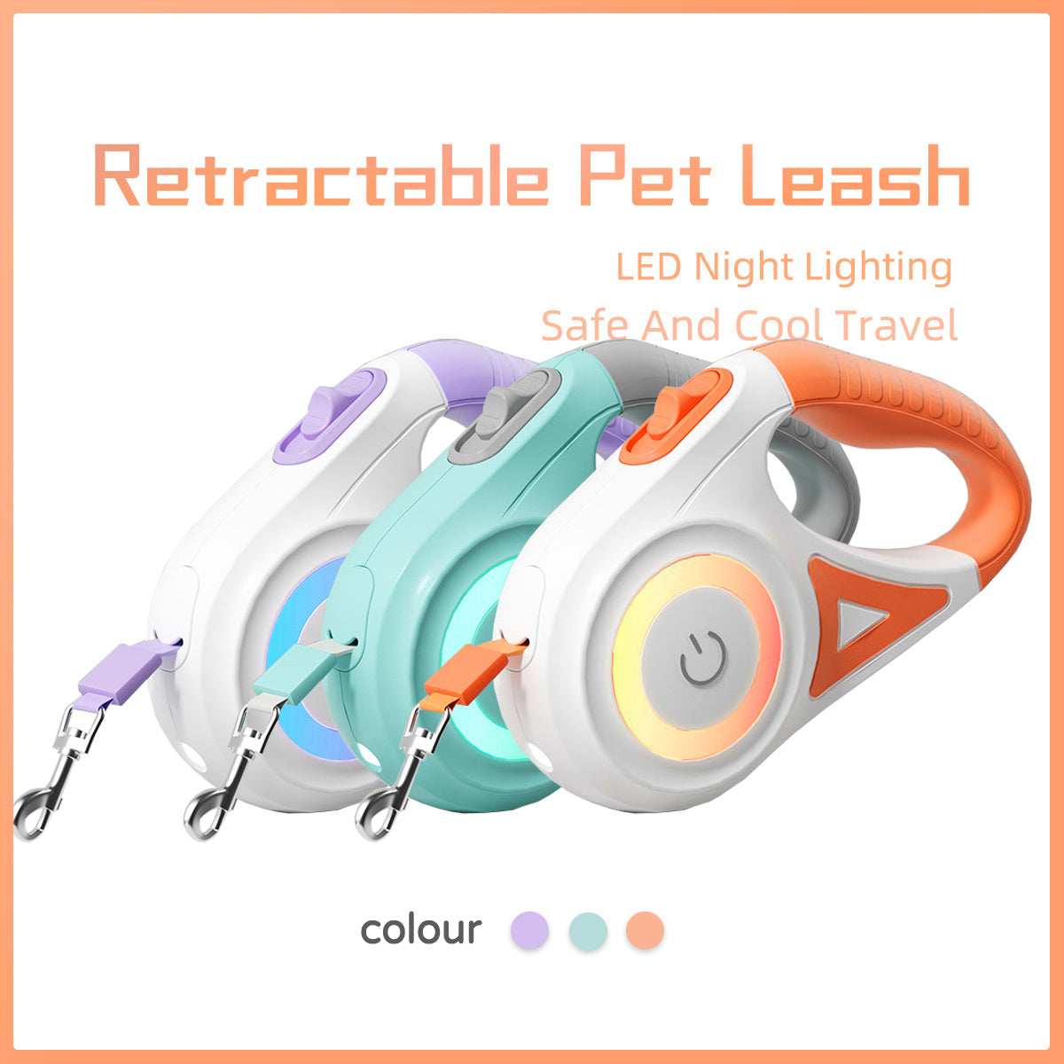 2-in-1 Retractable Leash & Luminous Collar – Freedom, Safety & Style